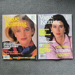 80s Vogue Knitting International Magazines  Designer Knit Patterns Instructions